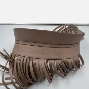 BCBG MAXAZRIA Fringe Double Buckle Waist Belt